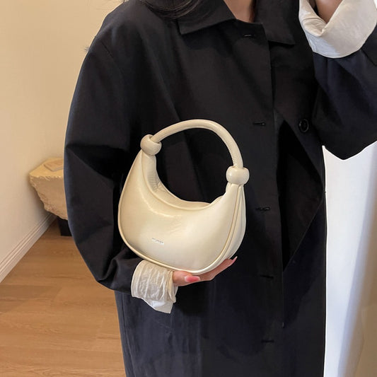 Women's Shoulder Messenger Soft Leather Portable Moon Bag