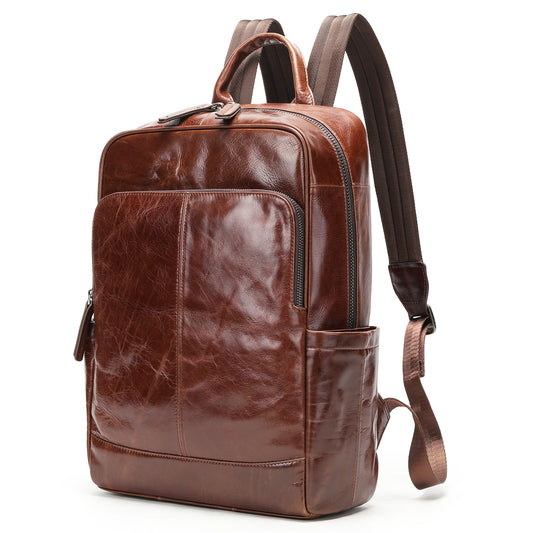 Genuine Leather Men's Backpack Business