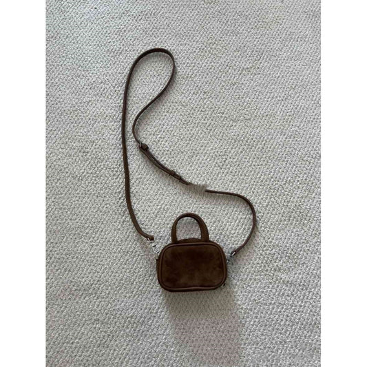 Cowhide Mini Bowling Bag Pendant Small Waist Bag