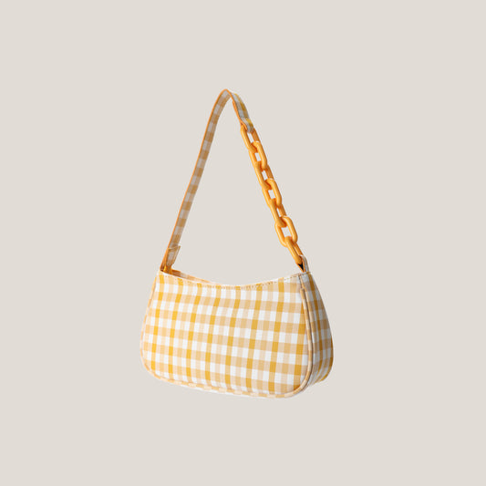 Female baguette bag lattice chain bag