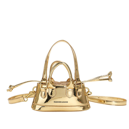 Mini Glossy Metallic Handbag – Trendy Crossbody Purse