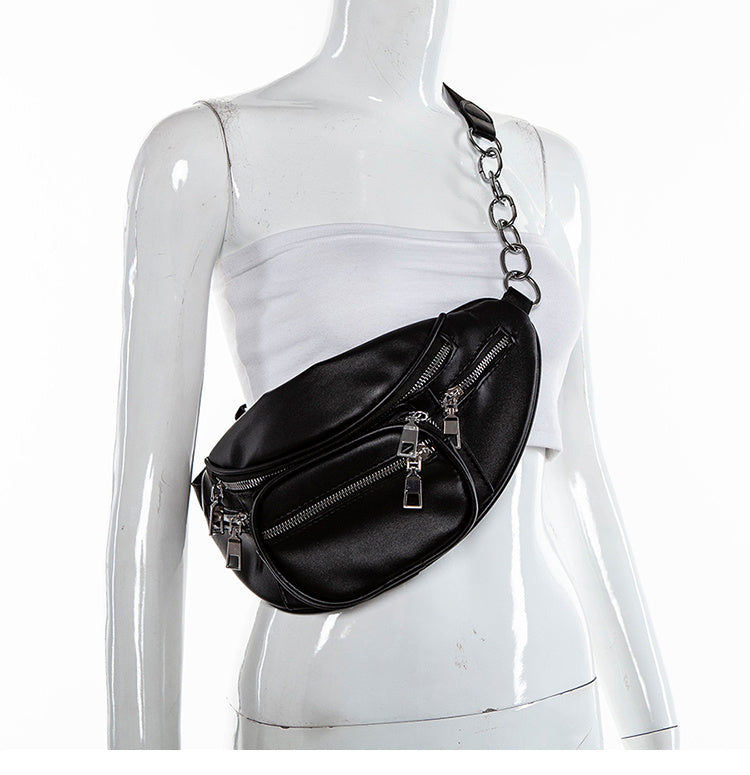Waist bag handsome chain crossbody chest bag