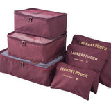 6-Piece Travel Packing Cubes Set – Navy Blue Organizer Bags