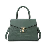 Croc-Pattern Top Handle Bag – Retro, Elegant & Statement-Making