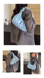 Ruched Soft Handle Shoulder Bag – Trendy Puff Cloud Pouch
