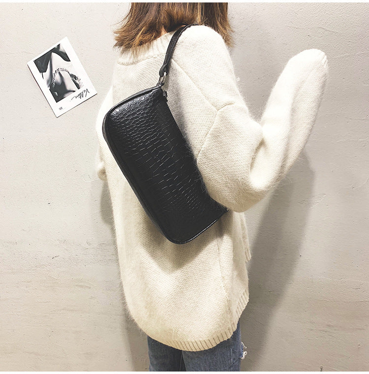 Stone pattern art handbag