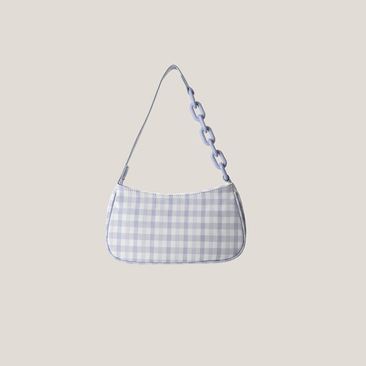 Female baguette bag lattice chain bag