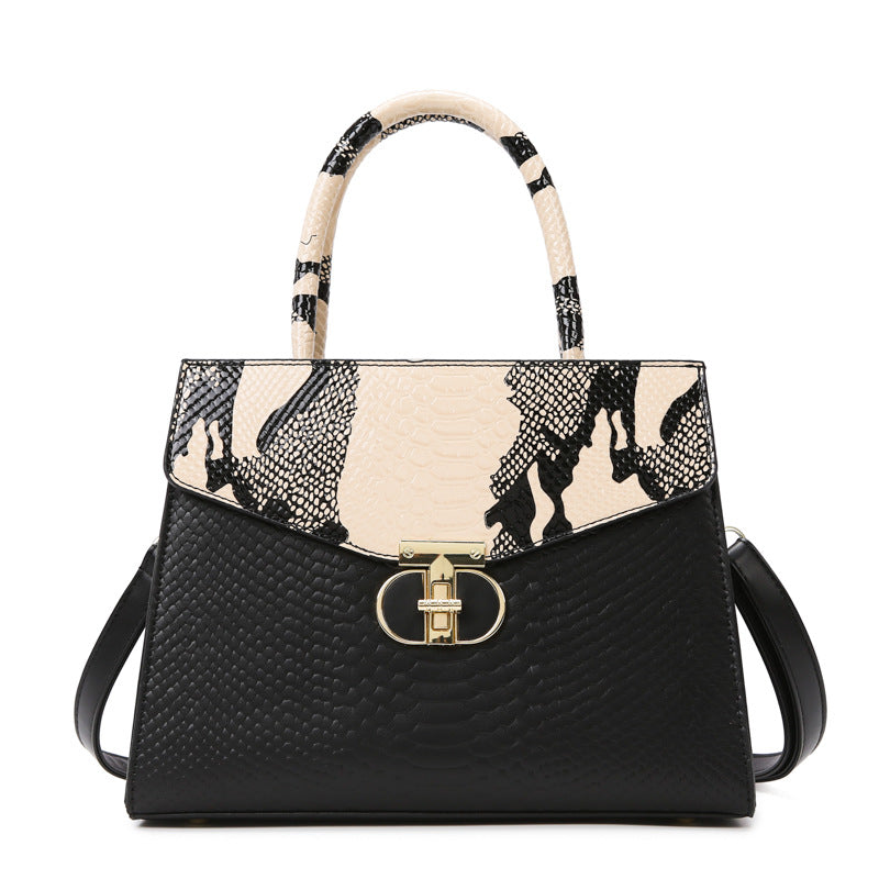 Croc-Pattern Top Handle Bag – Retro, Elegant & Statement-Making