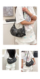 Retro Biker Style Shoulder Bag – Rivet Buckle Crescent Handbag