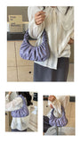 Ruched Soft Handle Shoulder Bag – Trendy Puff Cloud Pouch