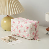 Bow Cosmetic Bag Large Capacity Hand Holding Clutch Wash