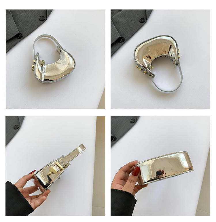 Mini Glossy Shoulder Bag – Y2K Style Patent Leather Purse