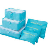6-Piece Travel Packing Cubes Set – Navy Blue Organizer Bags