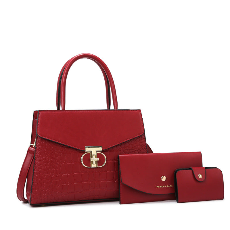 Croc-Pattern Top Handle Bag – Retro, Elegant & Statement-Making