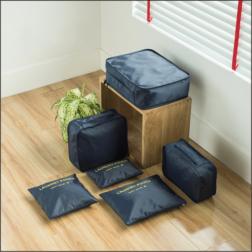 6-Piece Travel Packing Cubes Set – Navy Blue Organizer Bags