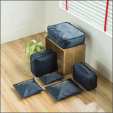 6-Piece Travel Packing Cubes Set – Navy Blue Organizer Bags