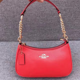 Coach Solid Color Shoulder Bag - Navy/Khaki/Cream | Minimalist Metal Chain | Luxury Work Tote