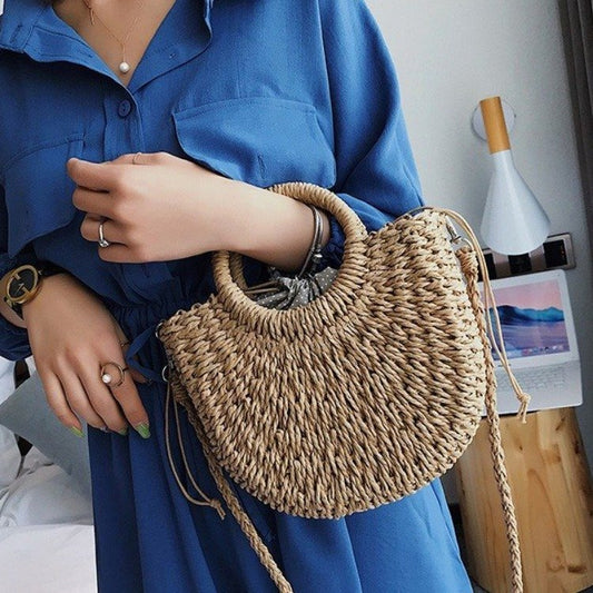 Crossbody Woven Handbag Handbag New Trendy Handmade Straw Shoulder Bag