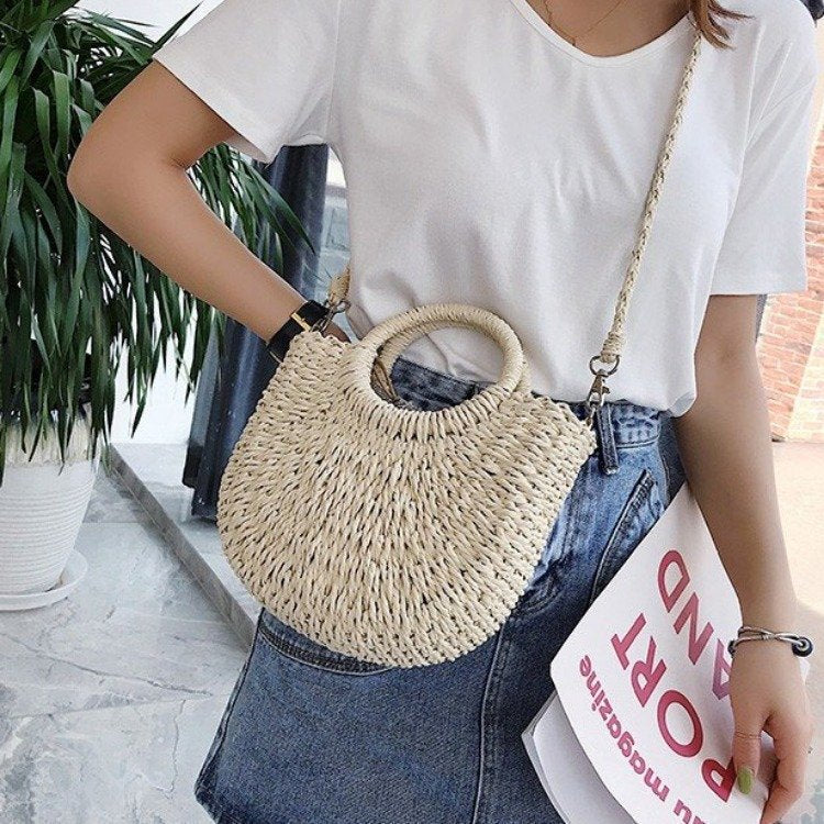 Crossbody Woven Handbag Handbag New Trendy Handmade Straw Shoulder Bag