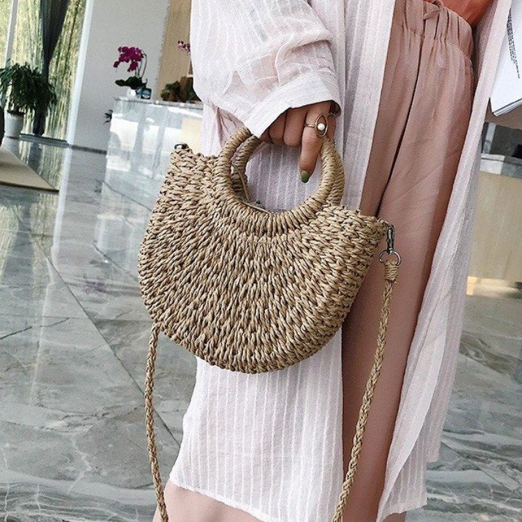 Crossbody Woven Handbag Handbag New Trendy Handmade Straw Shoulder Bag