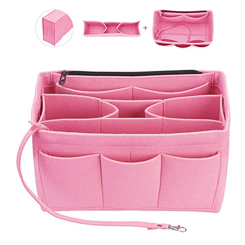 Cross-Border Felt Cosmetic Bag Multi-Function Large-Capacity Bag Middle Bag Travel Wash Felt Storage Bag