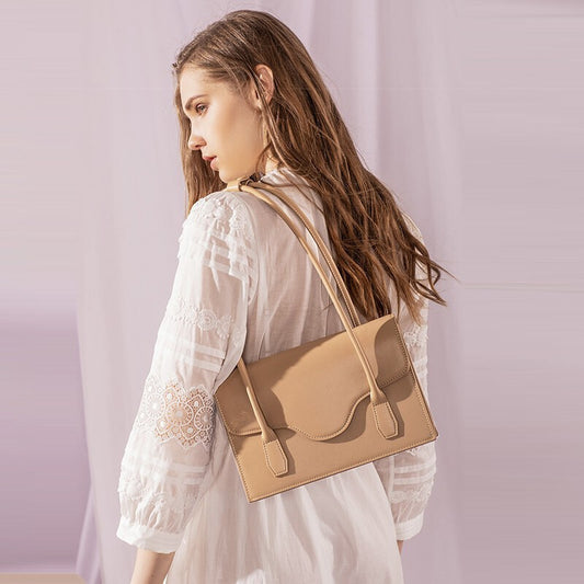Wild Sense French Niche Bag Leather Retro Armpit Bag Single Shoulder Baguette Bag Portable Envelope Bag