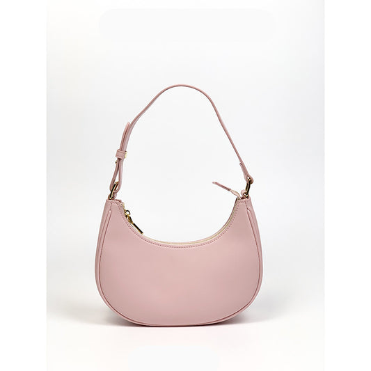 Cowhide Semicircle Moon French Underarm Saddle Bag Women's Shoulder Messenger