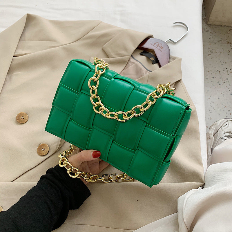 All-match Korean Messenger Bag Stitching Bag Hit Color Small Bag Female Chain Bag