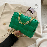 All-match Korean Messenger Bag Stitching Bag Hit Color Small Bag Female Chain Bag