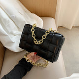 All-match Korean Messenger Bag Stitching Bag Hit Color Small Bag Female Chain Bag