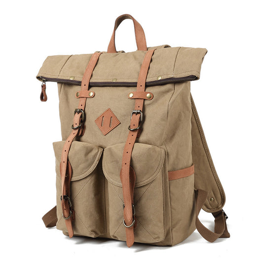Wax Oil Canvas Backpack Oil Wax Backpack Retro Travel Bag Waterproof Canvas Backpack Travel Backpack Customization