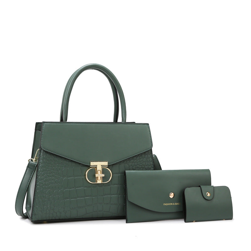 Croc-Pattern Top Handle Bag – Retro, Elegant & Statement-Making