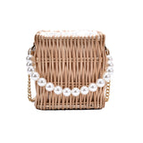 Female Pearl Woven Bag Crossbody Bag