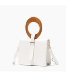 Wooden handle handbag