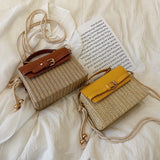 Straw woven fashion handbag