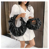 One-shouldered pleated handbag