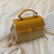 Straw woven fashion handbag