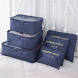 6-Piece Travel Packing Cubes Set – Navy Blue Organizer Bags