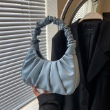 Ruched Soft Handle Shoulder Bag – Trendy Puff Cloud Pouch