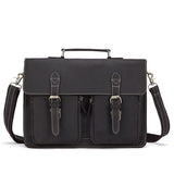 Vintage Leather Briefcase for Men | Premium Business Handbag | Adjustable Shoulder Strap Office Bag