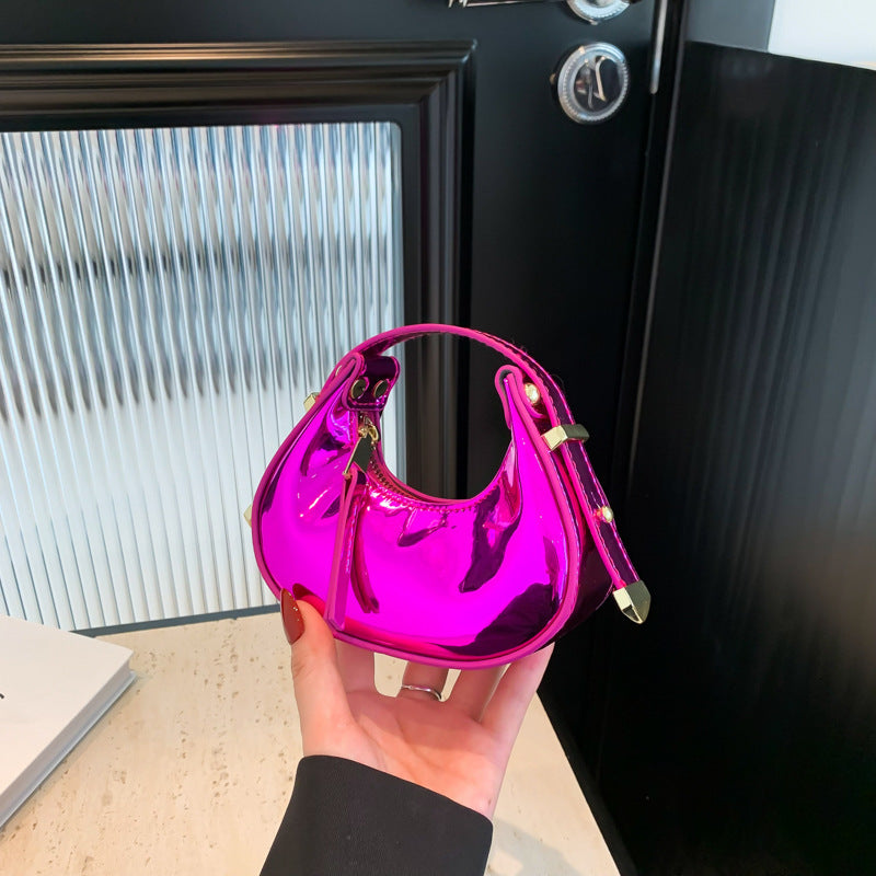 Mini Glossy Shoulder Bag – Y2K Style Patent Leather Purse