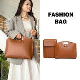 Minimalist Metal Handle Tote – Elegant Business Handbag