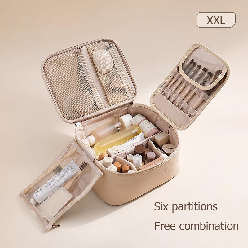 3-in-1 Makeup Organizer Set – Toiletry Bag, Brush Pad & Skincare Case