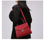Croc-Pattern Top Handle Bag – Retro, Elegant & Statement-Making