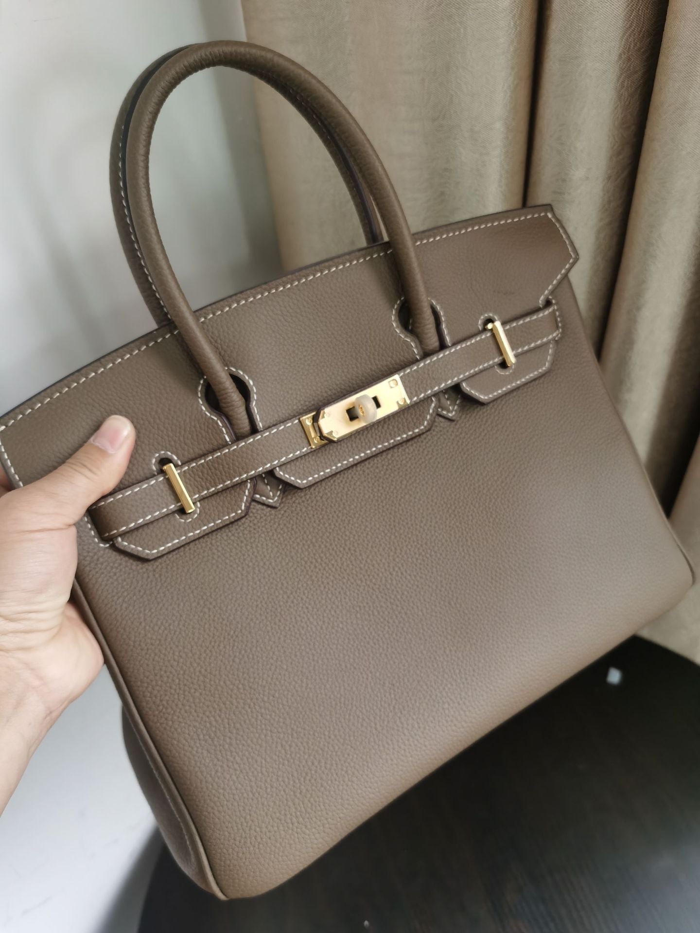 Premium Custom Color Tote Handbag – Inspired by Birkin Style (30+ Colors Available)