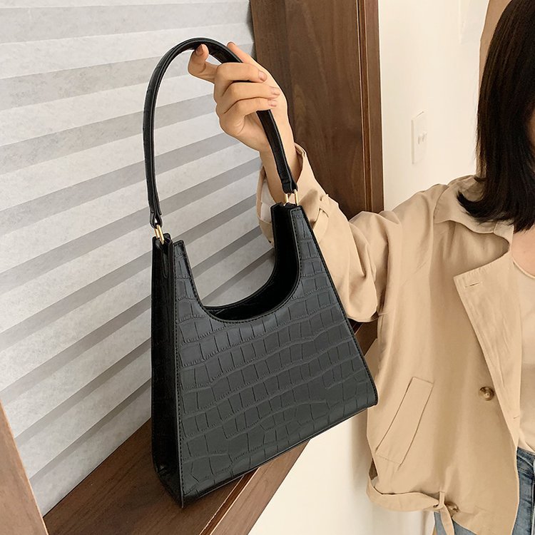 Triangle Alligator Embossed handbag