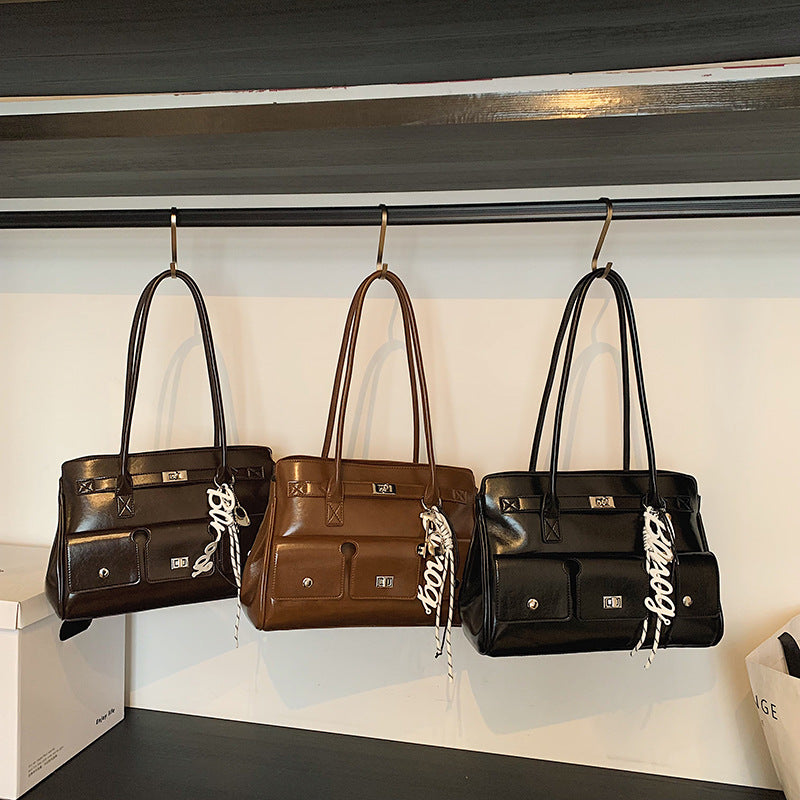 Vintage Leather Tote Bag – Elegant, Spacious & Office-Ready