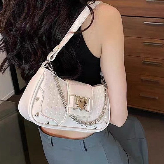 Fashion Colorful Shoulder Bags – Heart & Chain Design | Boutique Real Shots