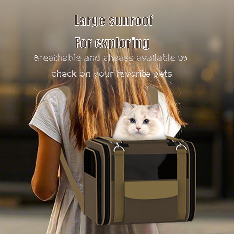 Multi-Functional Foldable Pet Travel Carrier – Breathable, Large Capacity, 3-Way Carry