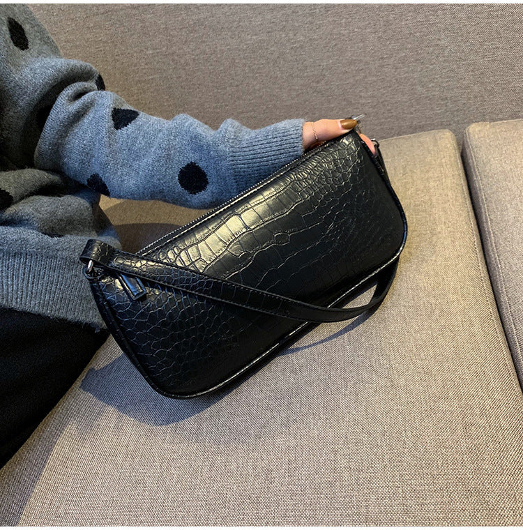 Stone pattern art handbag